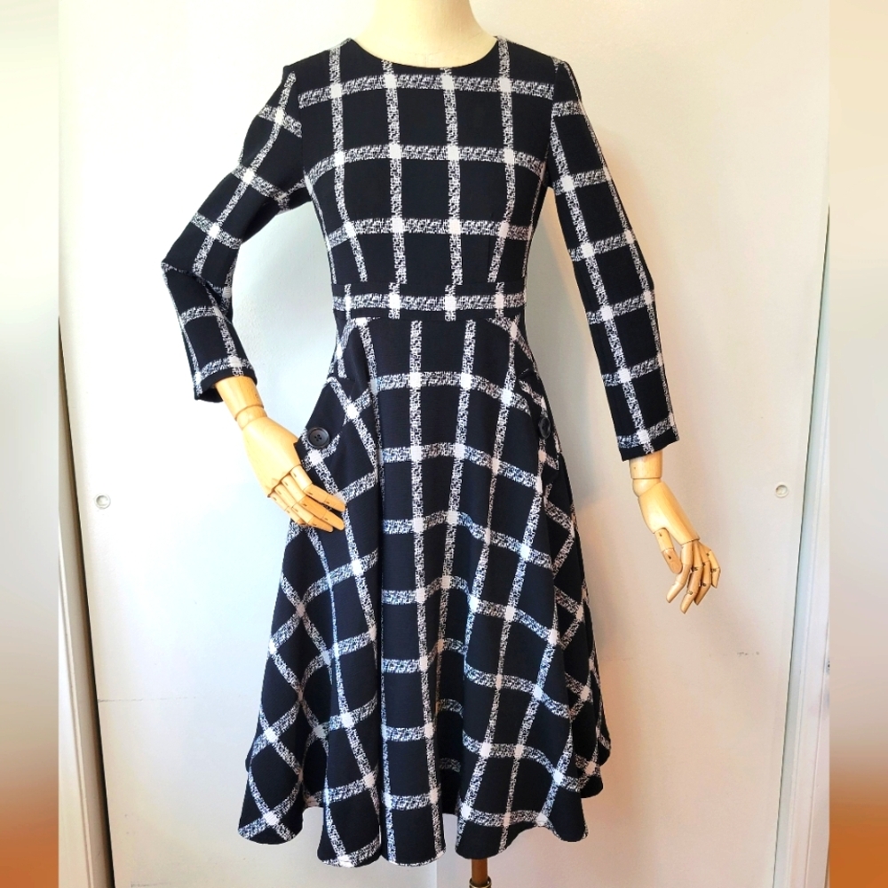 MESAPPAS B/W Checkered Dress
